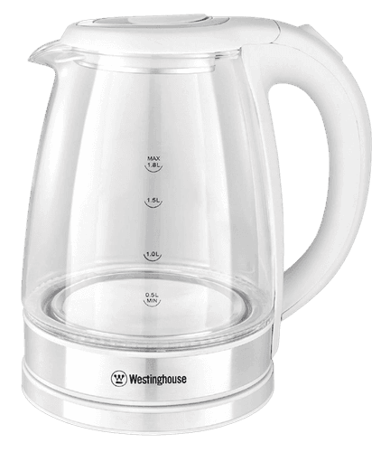 HERVIDOR DE 1,8L VIDRIO TRANSPARENTE BLANCO - WESTINGHOUSE