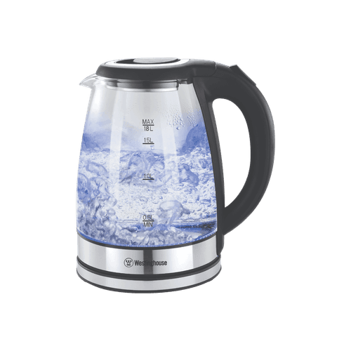 HERVIDOR DE AGUA 1,8L VIDRIO TRANSPARENTE NEGRO - WESTINGHOUSE